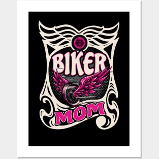 Biker Mom Motorcycle Mother Women Posters and Art